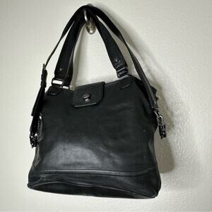 Cole Haan Black Leather Tote Crossbody Purse